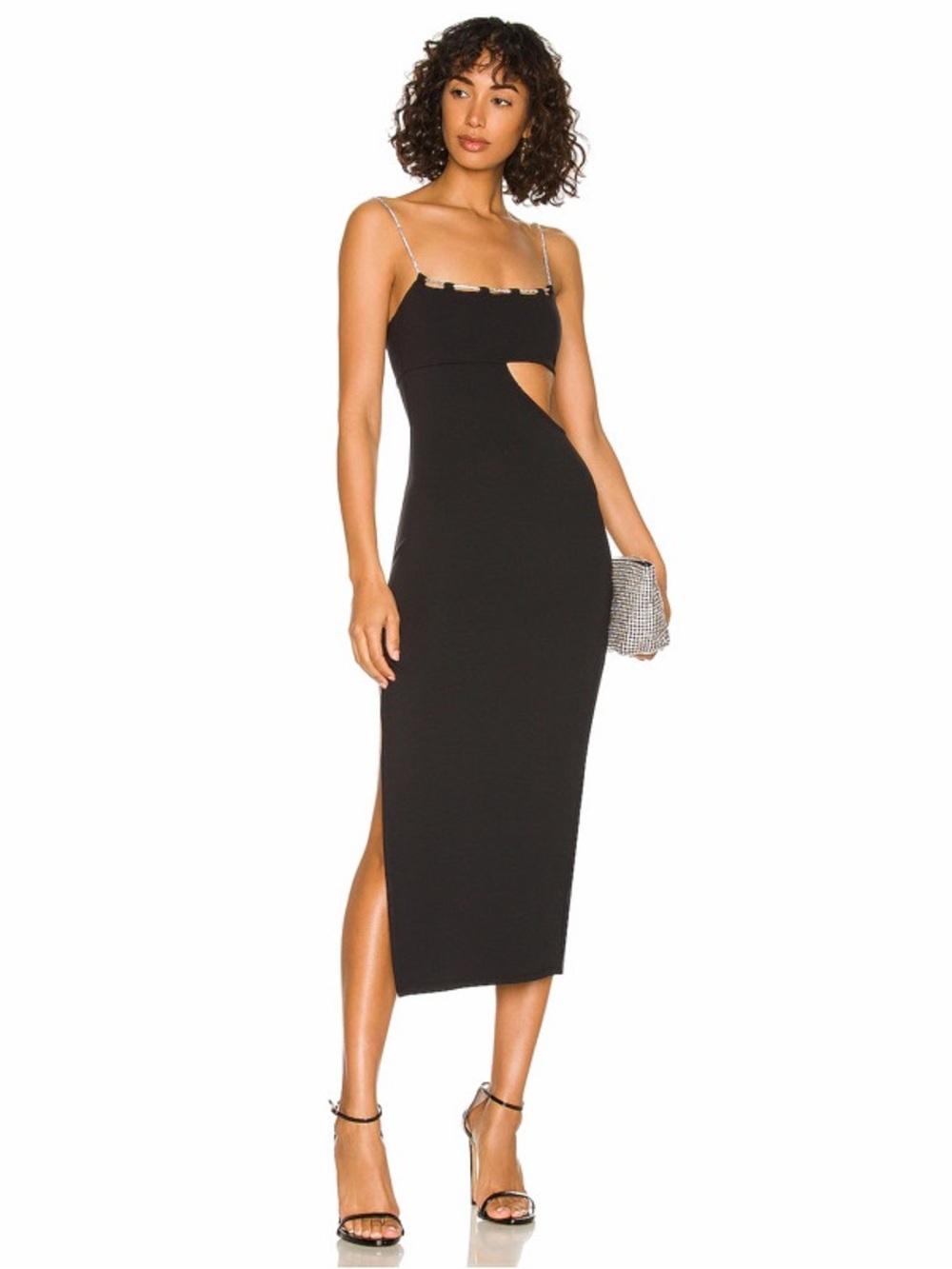 Lovers & Friends Charlotte Midi Dress Rhinestone Cutoutโ Womens Size XL